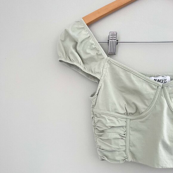 PRINCESS POLLY Karla Crop Top Light Green Size 4 - Picture 4 of 6
